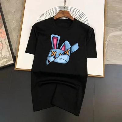 T-shirts en coton à manches courtes pour hommes, motif lapin amusant, style streetwear, amples et surdimensionnés, respirants et doux