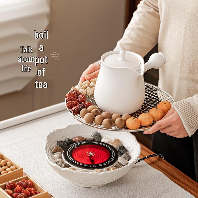 Qunrong Ceramic Tea Set for Stove Brewing