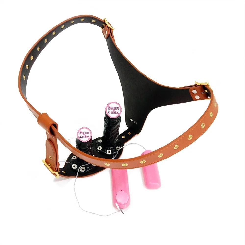 Vibrații Purtabile Masturbare Pizdă Anal Simulare Dildouri Detașabile Lesbian Strapon Penis Centuri de Castitate Pantaloni Jucării Sexuale Pentru Femei