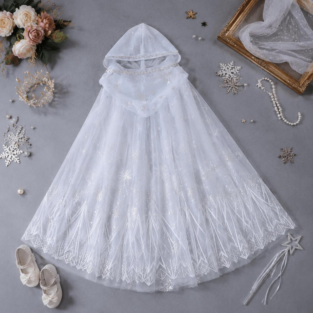 Sequined Children Cloak Shiny Shawl Girls Hooded Cloak Fairy Cosplay Costume Cape Halloween Party