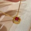 2026 Φωτεινό Πολυτελές Κρεμαστό με Κόκκινο Διαμάντι και Βουρτσισμένο Χειροποίητο Κόκκινο Κορούνδιο, Γυναικείο Κολιέ με Ανάρτηση Advanced Sense, με Αίμα Πλανήτη, Γυναικείο