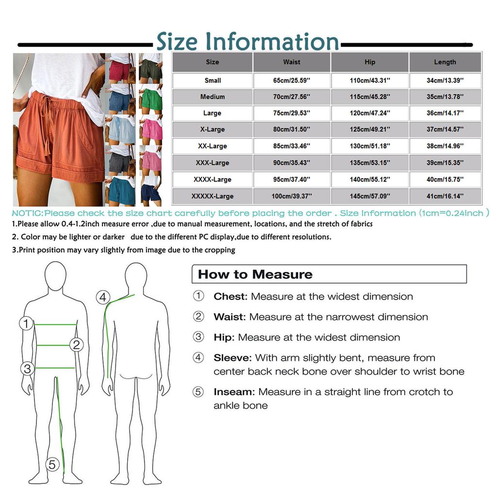 Womens Comfy Drawstring Casual Elastic Waist Pocketed Loose Shorts Pants