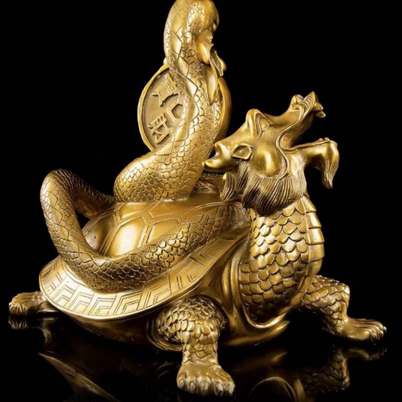 Brass Dragon Ornament Money Xuanwu Decoration Copper Turtle Snake Four Directions Beast Auspicious Ruyi