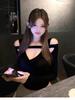 Spicy Girl Off-the-shoulder Hollow-out Top – Slim Fit Long-sleeve T-shirt for Autumn/Winter