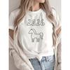 European Size Women's 2026 Horse Year T-Shirt - Soft Polyester Round Neck Top with Horse Print, Lightweight Daily Wear for Chinese New Year Outfits