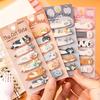 4pcs Kawaii Cat & Puppy Shaped Memo Stickers Self-Adhesive Cartoon Index Labels Sticky Notes Creative Classification Pad
