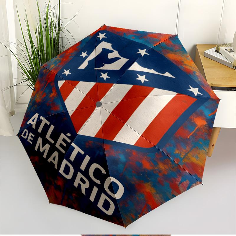 football club Print Automatic Open Close Umbrella, Portable Foldable Umbrella, for Outdoor Commute Camping Trip, Ideal Birthday Gift