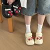 Cave shoes female cute cherry DIY summer new wear fashionable versatile height increase thick sole non-slip bag head slippers