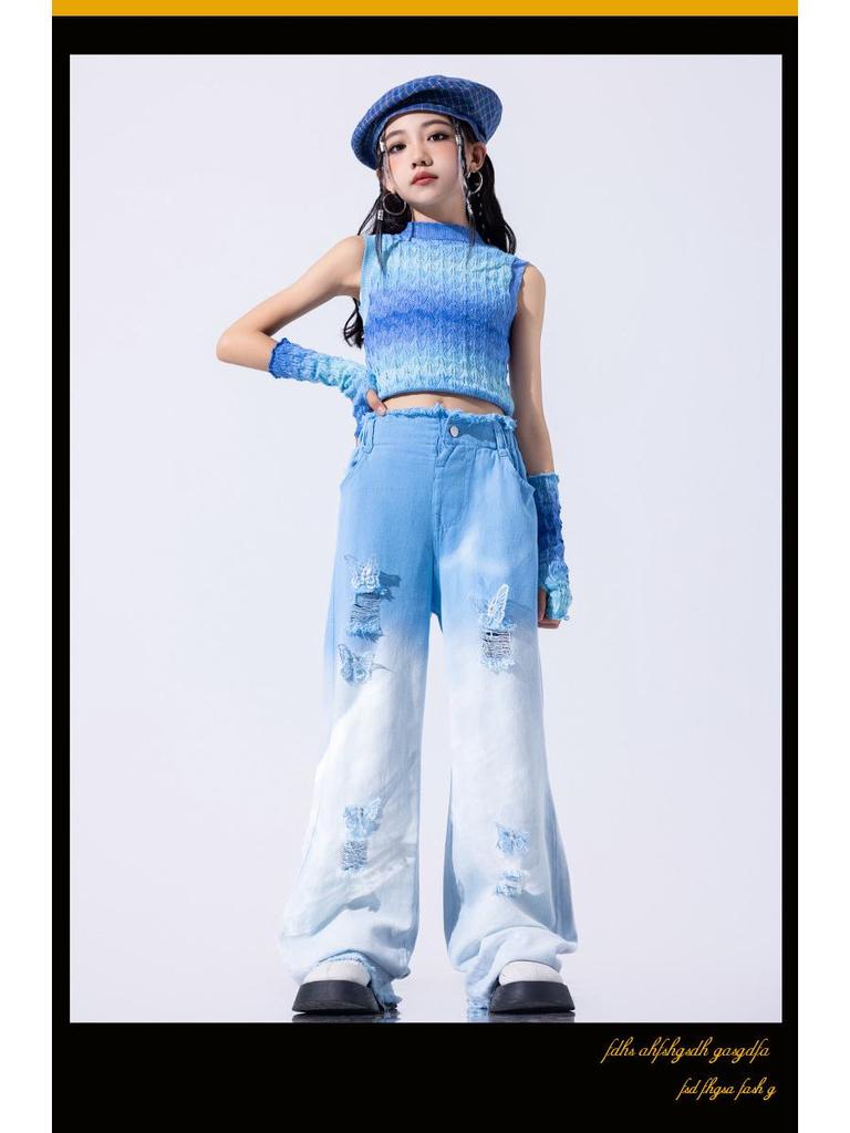 Trendy Jazz Dance Costume for Girls - Stylish Hip-Hop Performance Outfit