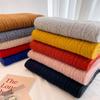Wool knitted beige scarf, winter girls' new high-end versatile scarf neck protection couple