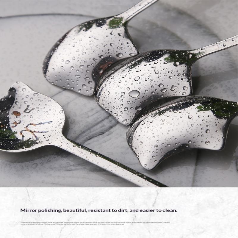 Stainless Steel Cute Cat Spoon Food Grade Cartoon Design For Stirring Coffee Tea Dessert Daily Use