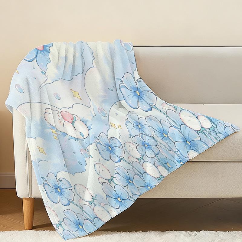 Cartoon Fleece Blanket – High-Density Plush, Soft & Warm, Ideal for Home Decor, Christmas & Halloween