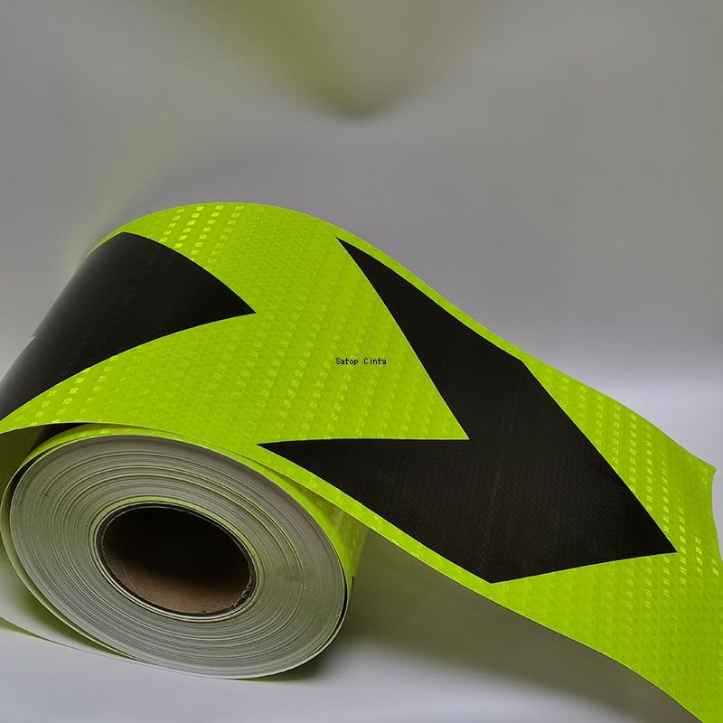 8 Zoll*16 Fuß Reflektierende Warnaufkleber Pfeil Wasserdichte Selbstklebende Bänder Hohe Sichtbarkeit Vorsicht Sicherheitsreflektoren Für LKW