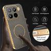 For Xiaomi 15 Pro Phone Case Carbon Fiber Textured Electroplated TPU Back Cover