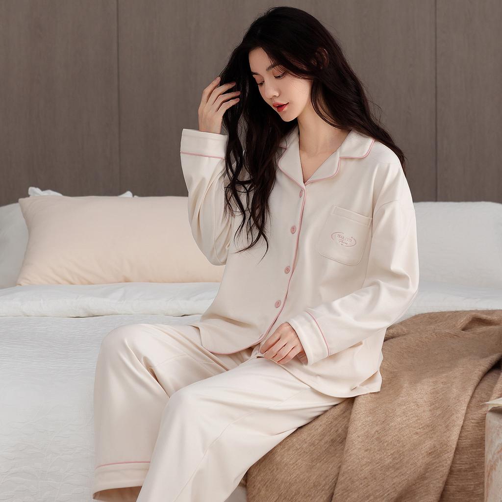 Autumn And Winter Pajamas Women'S German Velvet Warm Long-Sleeved Cardigan Can Be Worn Outside Loungewear Winter Thin Velvet Simple Casual Suit