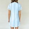 Women Casual V Neck Button Front Short Sleeve Dress Lightweight Summer Loose Fit Knee Length Dress for Daily Wear