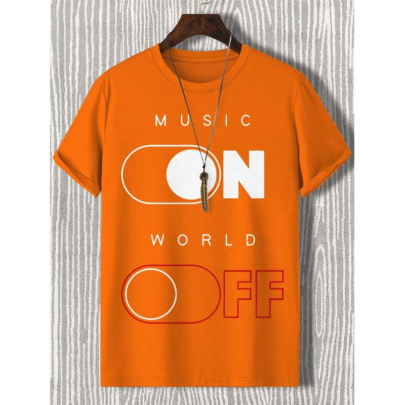 Men Women MUSIC WORLD Letter Printing T Shirt Graphic Harajuku 2025 Street Hip Hop Clothes Causal Female Y2K Tees Tops Clothing