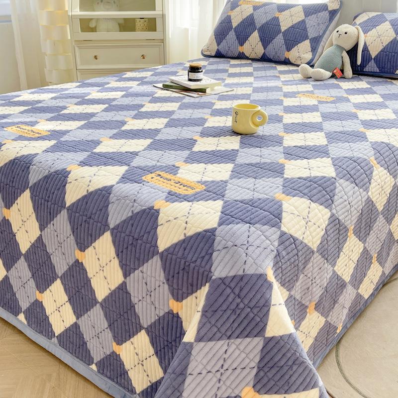 Thickened Milk Velvet Bed Cover for Autumn and Winter, Warm Cotton Bed Sheet with Velvet Mattress, Tatami Bedding