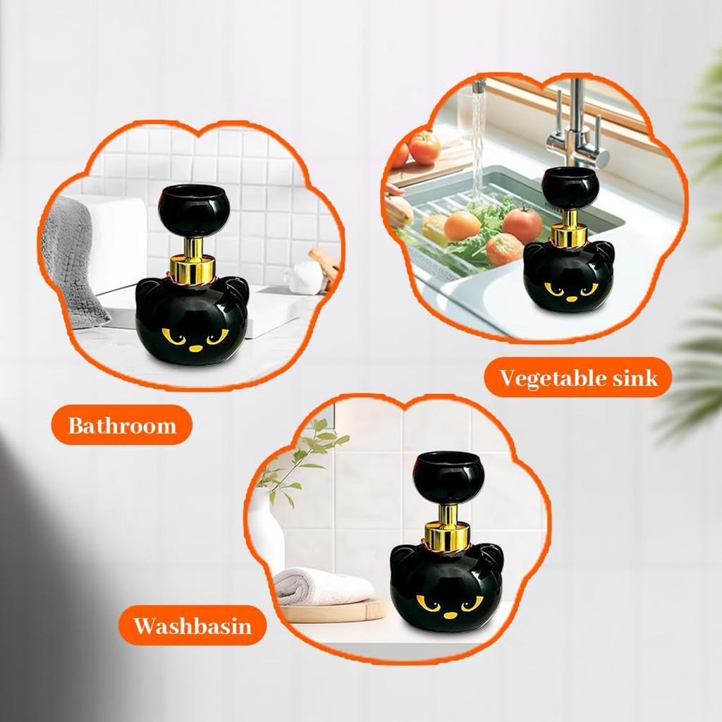 Cute Cat Paw Foam Soap Dispenser Creates Paw-Shaped Bubbles Foaming Hand Dispensers Hand Sanitizer Press Bottle for Liquid Soap