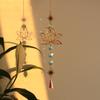 Golden Lotus Crystal Suncatcher Pendant