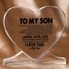 2D Flat, Gift for Son From Mom and Dad Acrylic Decoration Plaque, Inspirational Graduation Gift, Suitable for Wall Decoration, Porch, Room, Villa, Acc