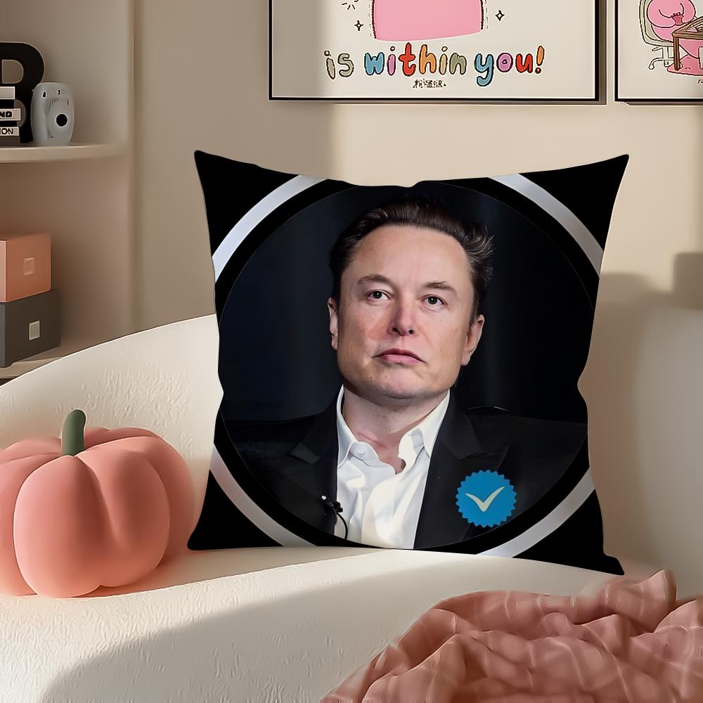 EElon MMusk meme Cushion Cover Pillowcase Short Plush Invisible zipper Room Sofa Cushion Cover