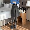 Woolen Women's A-line Pleated Skirt - 2025 Dark Gray Mid-Length Autumn/Winter Collection