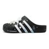 Adidas Closed Toe Slippers Unisex Black White Blue GZ5886(Team186-)