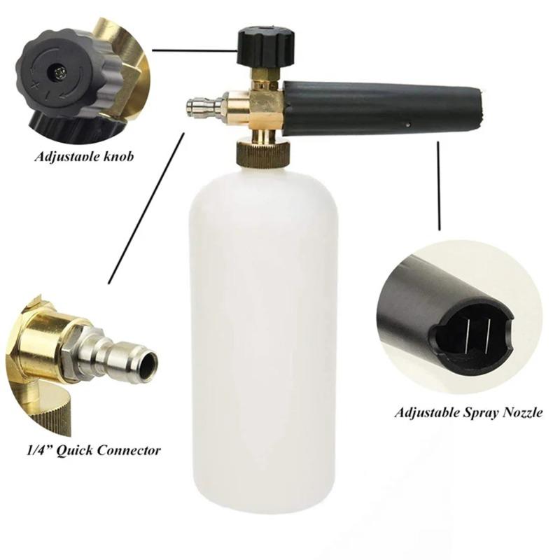 High Pressure Washer Kit Pa Foam Pot 1/4" Quick Plug Snow Foam Cannon Nozzle Universal Household Car Wash Spray Gun