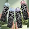 1PC Black Leopard Glitter Texture Print 750ml Color Plastic Sports Water Bottle Leakproof Flip Straw Lid Suitable for Sports Office Home Use