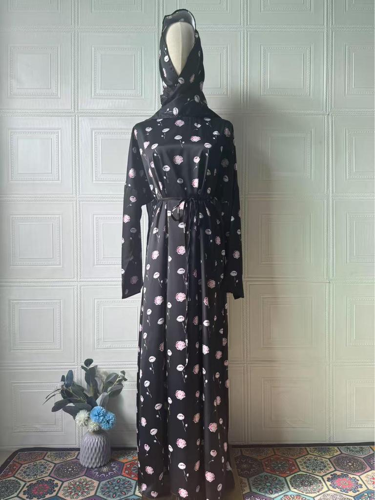 2025 Elegantes Sommer Langarm Druckkleid - Locker & Bequem