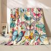 Multi-size Colorful Butterfly Pattern Pattern Blanket Flannel Material Soft Warm for All Seasons Home Outdoor Camping Picnics RV