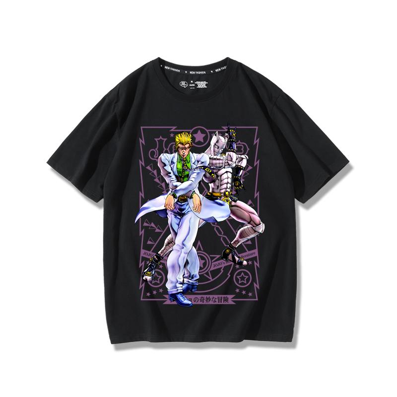 JoJo's Bizarre Adventure anime potlač postáv letné pánske 100% bavlnené tričko vonkajšie ležérne pohodlné trendové streetwear