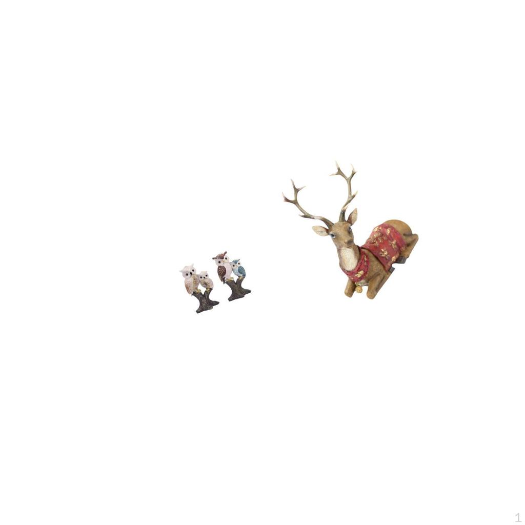 Reindeer Statue Figurine Realistic Animal Sculpture Tabletop Ornament Deer for Indoor