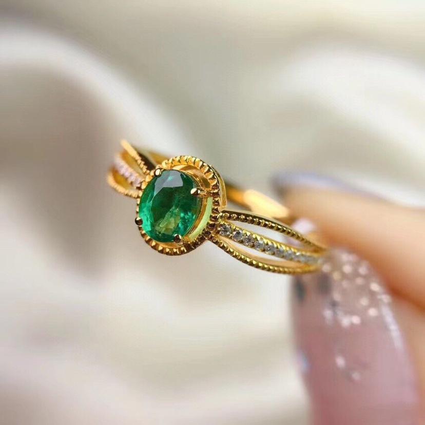 Cincin Zamrud Emas 14K Solid Princess Trendi Baru Untuk Wanita Hadiah Mewah Cincin Tahan Lama Ulang Tahun Pernikahan Perhiasan Bagus Asli