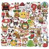 10/30/50pcs Funny Christmas Santa Claus Animal Stickers Cute Cartoon Decals DIY Laptop Water Bottle Phone Graffiti Sticker Pack