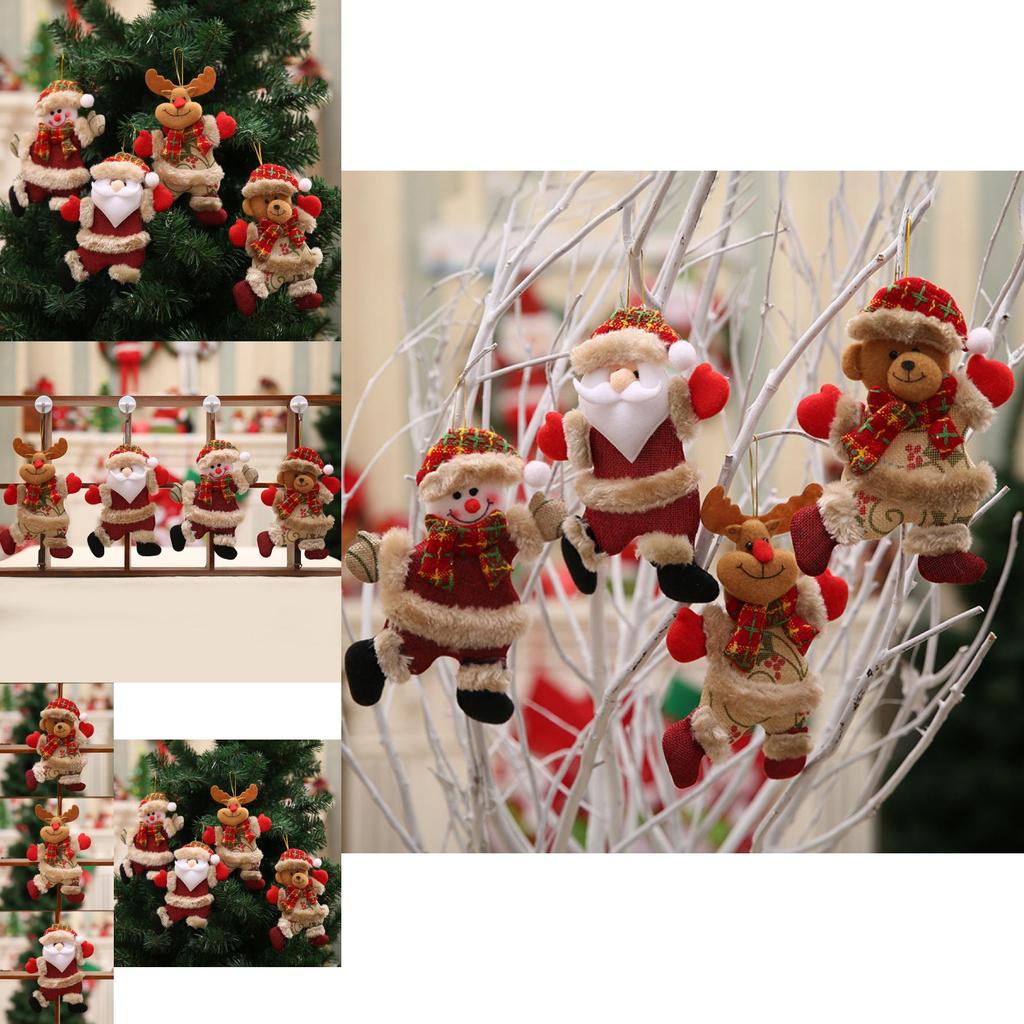 Merry Christmas Dancing Ornaments Featuring Festive Santa Snowman Reindeer Bear Decorations