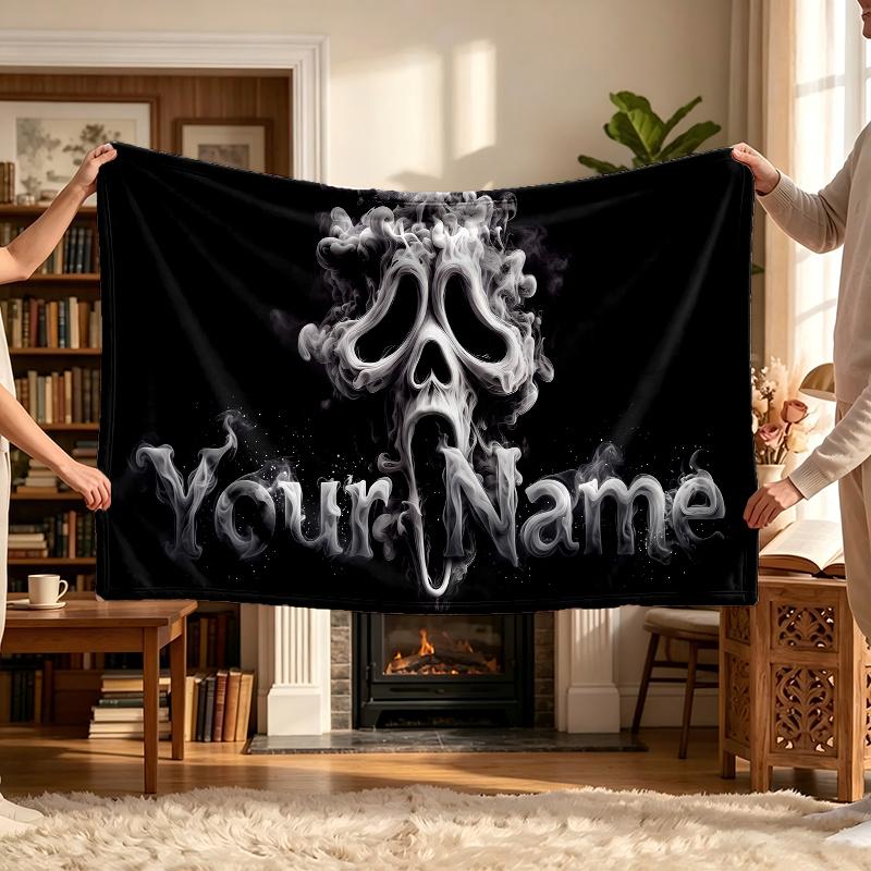 Scream (19) Personalized Name Blanket Soft Cozy Gift for Sofa Bed Couch Home Decoration