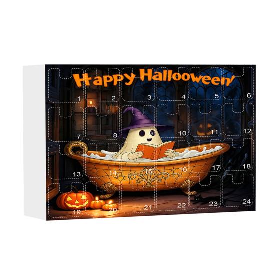 Yousheng Halloween Advent Calendar for Girls 24 Days Countdown Calendar with 24 Pcs Ghost Reading Book Earrings for Halloween Party Supplies