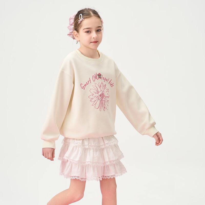 Montagut 2026 Girls' Spring/Autumn Round Neck Letter Print Sweatshirt