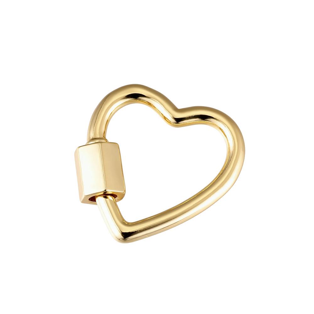 Geometric 18K Gold-Plated Heart & Oval Necklace Clasp Keychain DIY Accessory