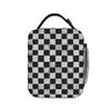 Lunch Bag Hand Drawn Sketch Checkered Office Lunch Box For Child  Casual Portable Graphic Cooler Bag