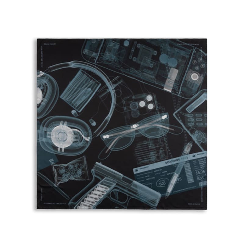 Whole Paper X-Ray Graphic Scarf (Black)