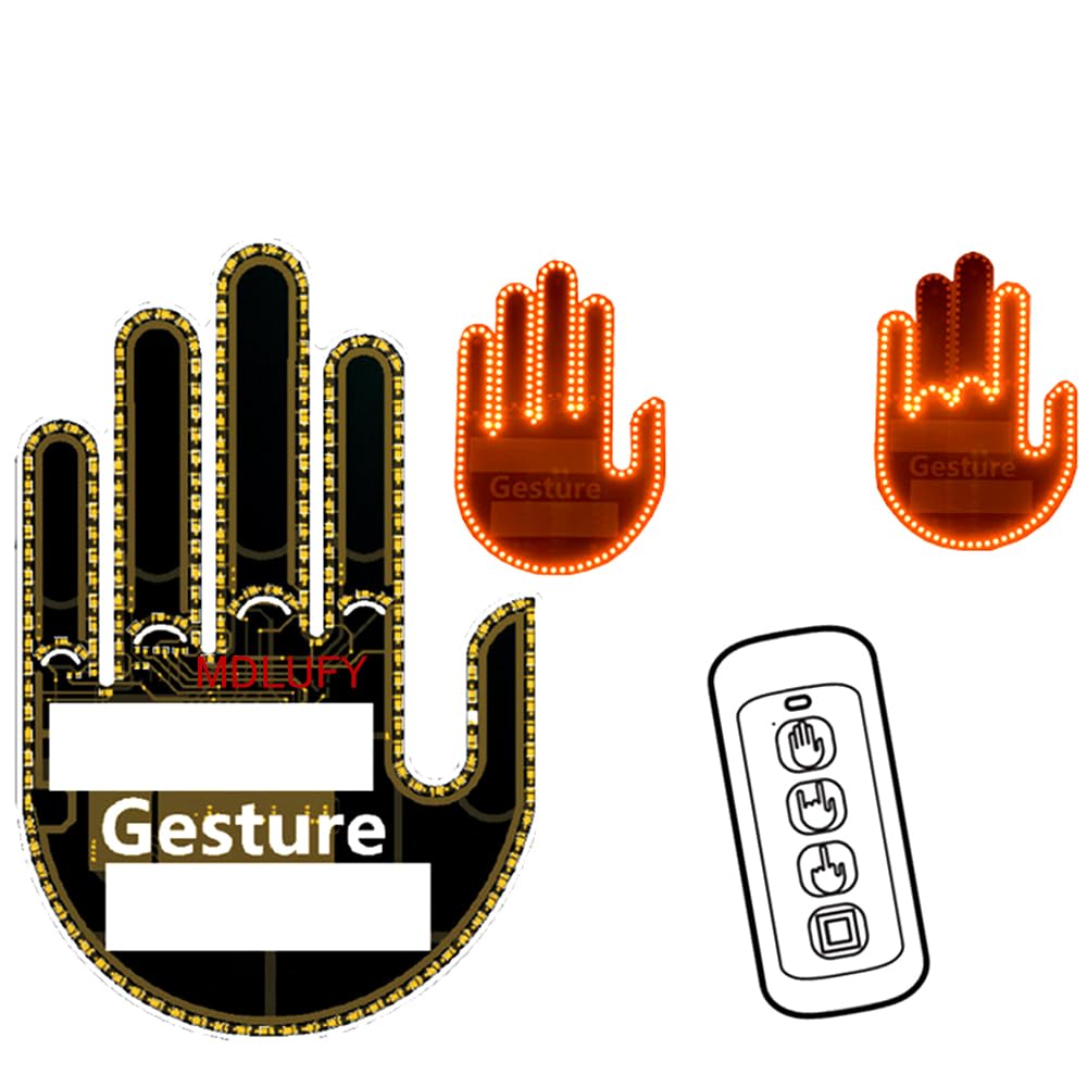 

MDLUFY Gesture Light LED Remote Control Multi-function Car Warning Light Finger Gesture Light Anti оранжевый