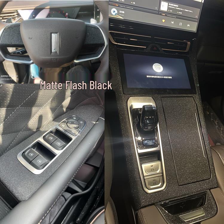WEY Mocha Interior Stickers: Anti-Scratch Black Warrior Gear Shift Console Decal