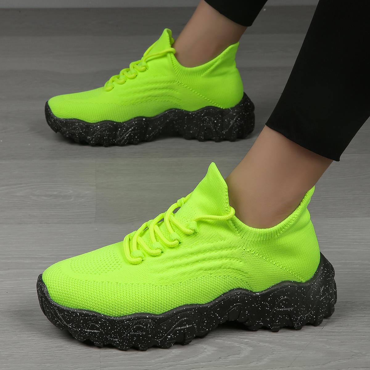 

2024 Новые женские сетчатые дышащие повседневные кроссовки на шнуровке, белые туфли, женские кроссовки на платформе, женская обувь оверсайз, zapatos 39 зелёный