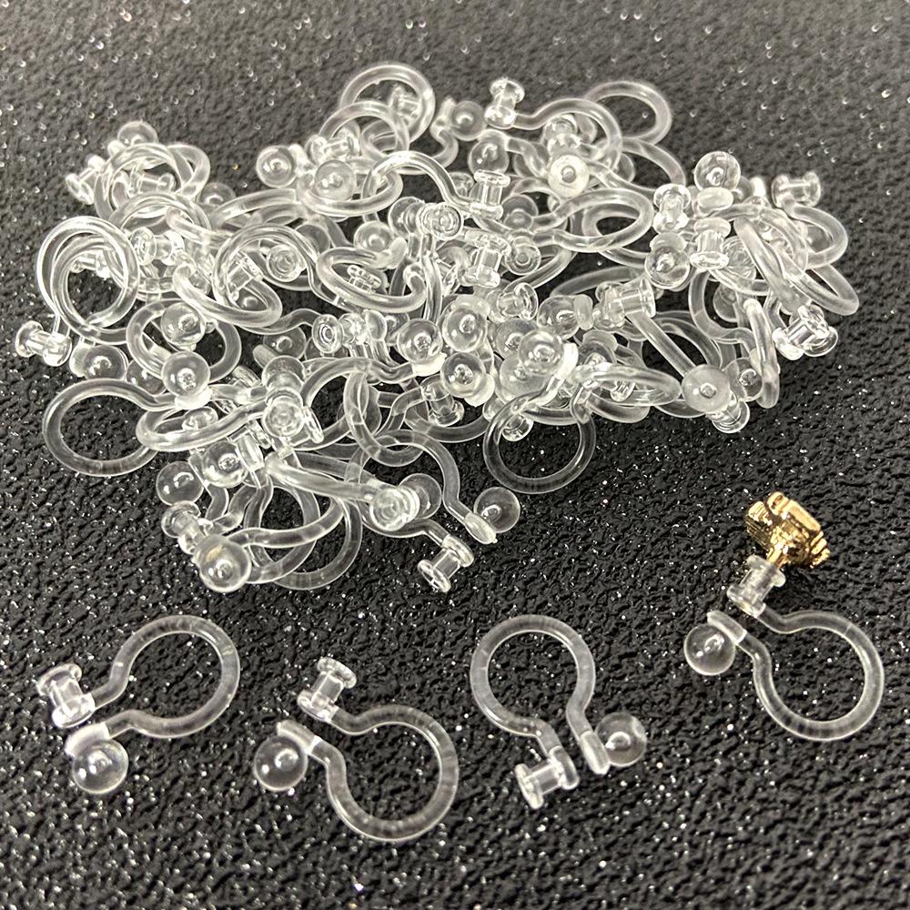 20 Stück Transparenter Harz U-förmiger Ohrclip-Konverter für Schmuckzubehör ohne Piercing