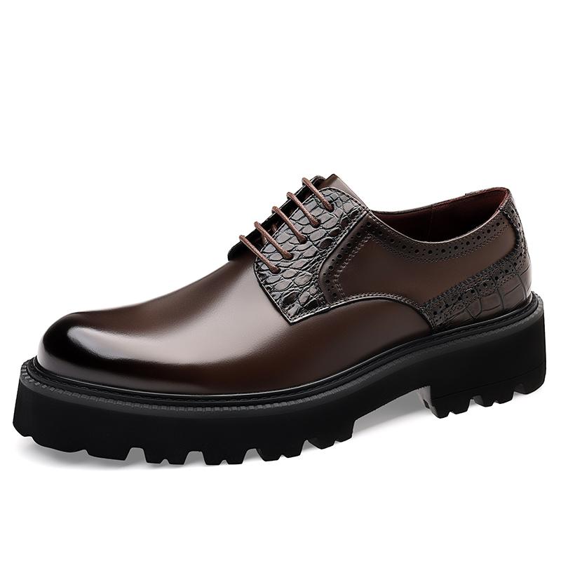 Fashion Luxury Brand Oxford Shoes Men Thick Sole Leather Shoes All-match Business Formal Men Shoes Lace Up Gentlemen's Wedding Footwear