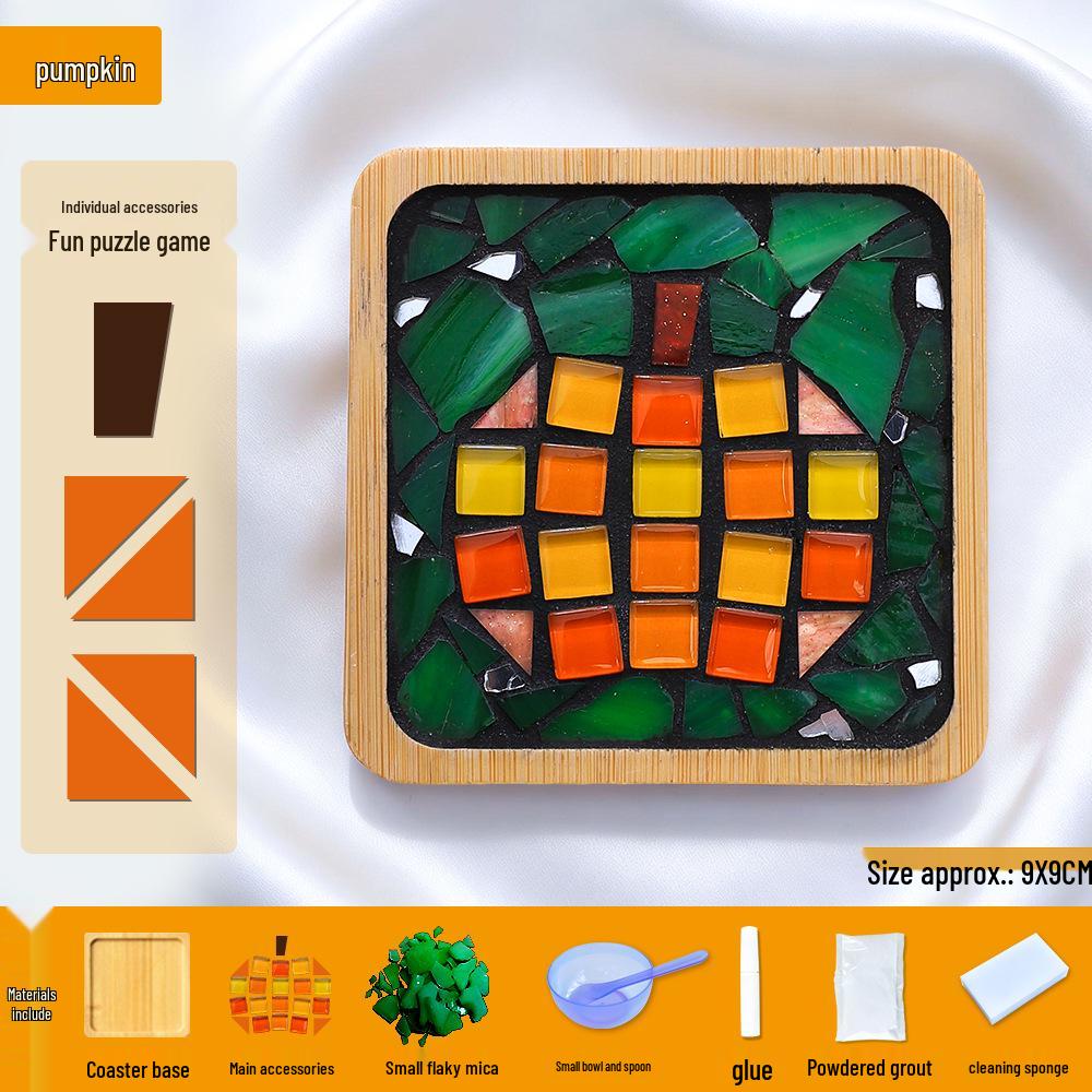 Handmade Mosaic Fruit Coaster DIY Kit: Children's Puzzle Craft for Kindergarten Team Building