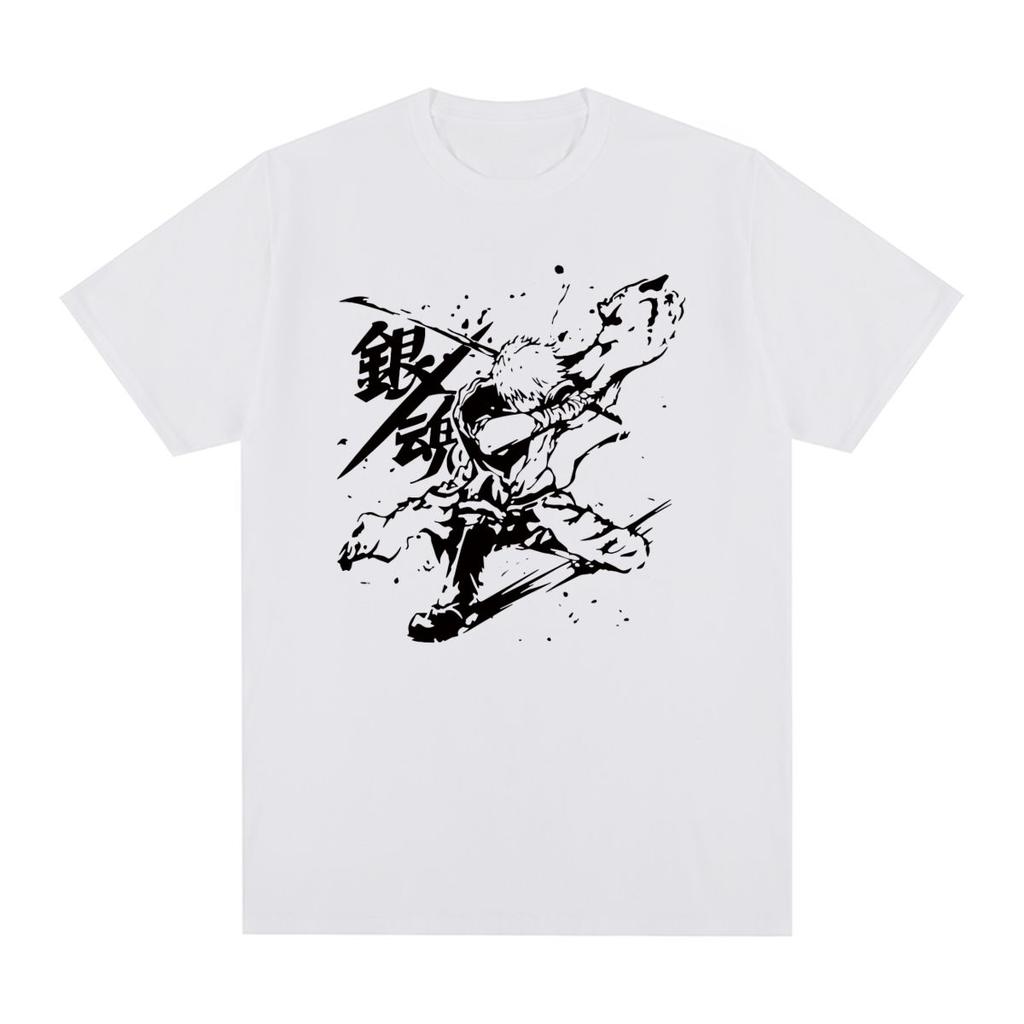 GINTAMA Vintage T-shirt Sakata Gintoki Kagura Cotton Men T Shirt New Tee Tshirt Womens Tops